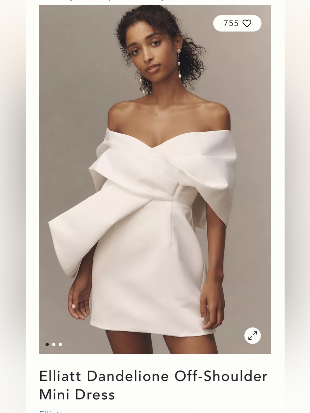 Anthropologie white off the shoulder dress